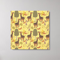 Giraffe seamless pattern yellow background