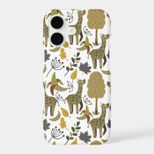 Giraffe seamless pattern yellow white tall