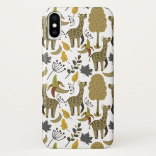 Giraffe seamless pattern yellow white tall Case-Mate iPhone case