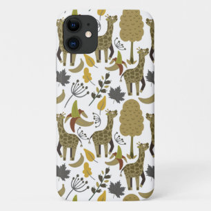 Giraffe seamless pattern yellow white tall Case-Mate iPhone case