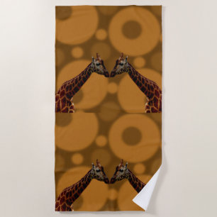 Giraffe Self Reflection, Beach Towel