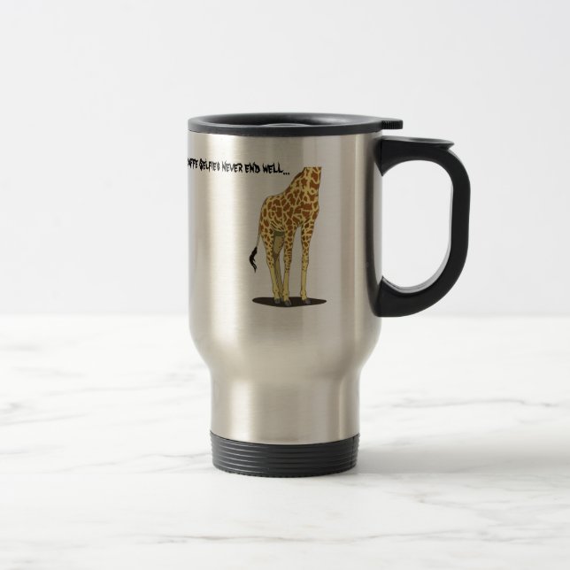 Giraffe Selfies Travel Mug (Right)