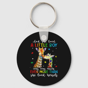Giraffe She Loved A Little Boy Autism Awareness Mo Key Ring
