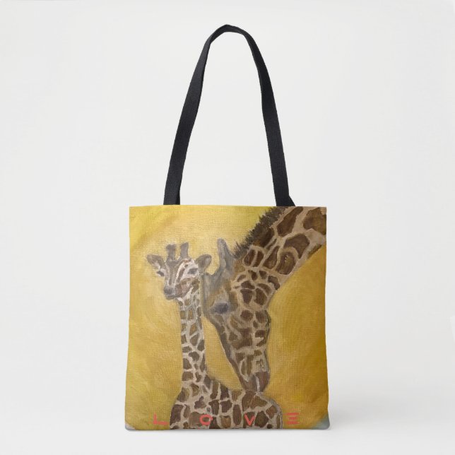 Giraffe Shopping Tote Mother and Child  (Front)