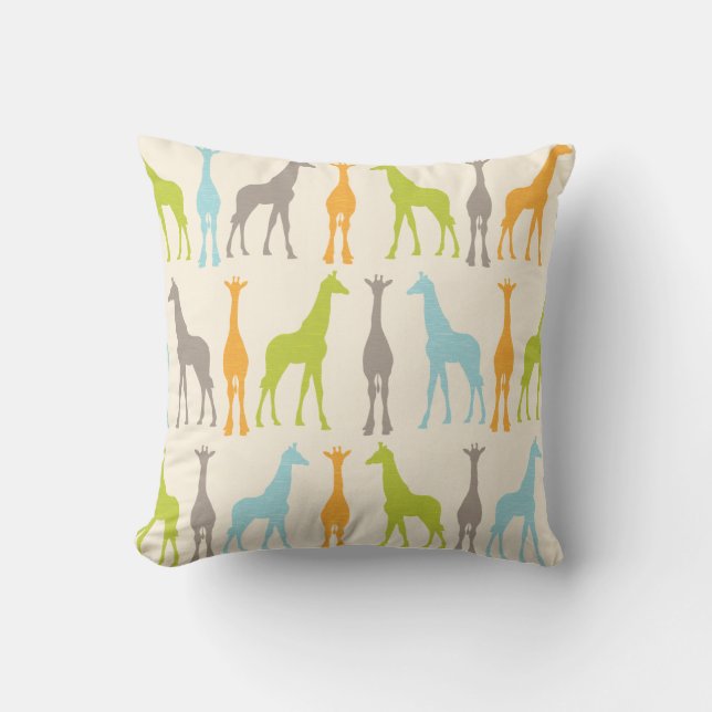 Giraffe Silhouette Nursery Pillow (Front)