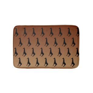 Giraffe Silhouette Pattern Bath Mat