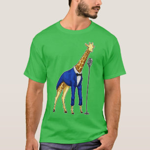 Giraffe Singer Microphone Music T-Shirt
