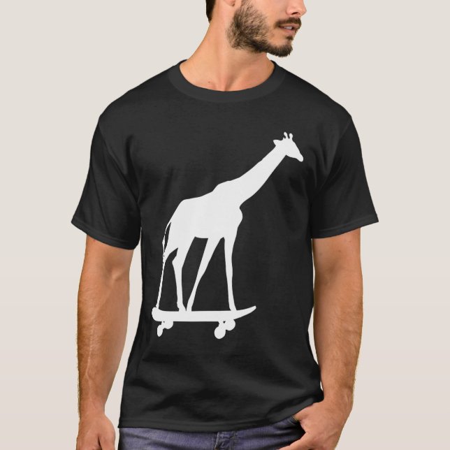 Giraffe Skateboarding Skateboard  T-Shirt (Front)