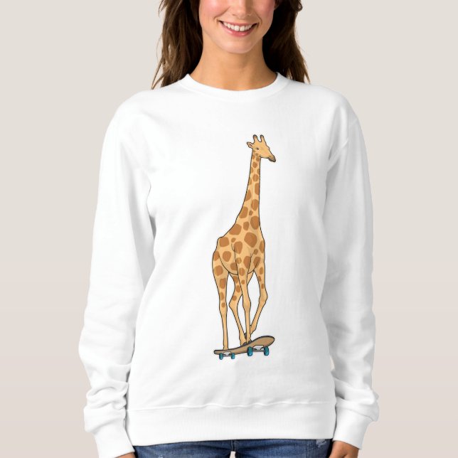 Giraffe Skater Skateboard Sweatshirt (Front)