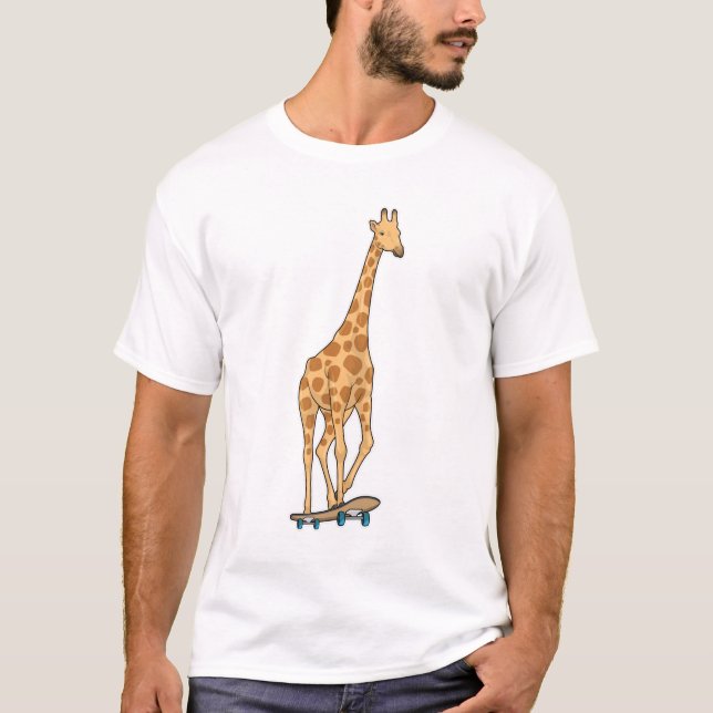 Giraffe Skater Skateboard T-Shirt (Front)