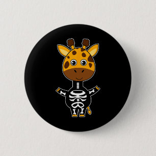 Giraffe Skeleton Xray Costume Cute Easy Halloween  6 Cm Round Badge