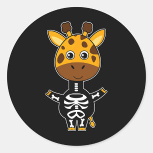 Giraffe Skeleton Xray Costume Cute Easy Halloween  Classic Round Sticker