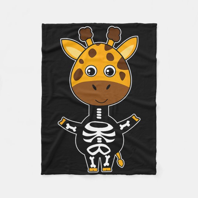 Giraffe Skeleton Xray Costume Cute Easy Halloween  Fleece Blanket (Front)