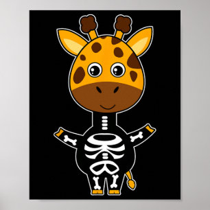 Giraffe Skeleton Xray Costume Cute Easy Halloween  Poster