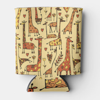 Giraffe Sketch, Fun Seamless Design. Can Cooler