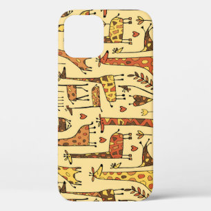 Giraffe Sketch, Fun Seamless Design. iPhone 12 Case