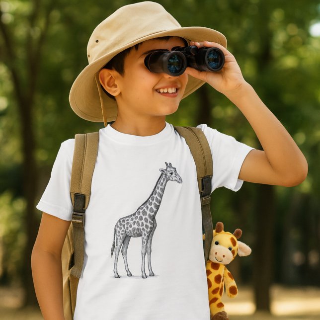Giraffe Sketch Kids' Safari  T-Shirt (Creator Uploaded)