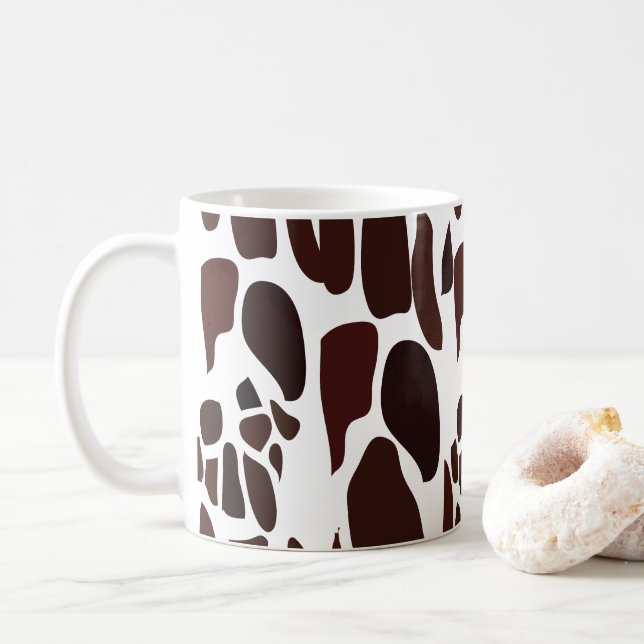 Giraffe Skin Pattern Coffee Mug (With Donut)