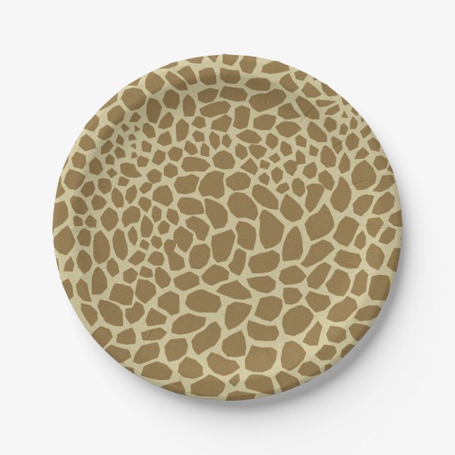 Giraffe Skin Pattern Paper Plate (Front)