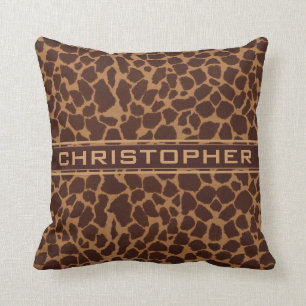 Giraffe Skin Print Pattern Personalise Cushion