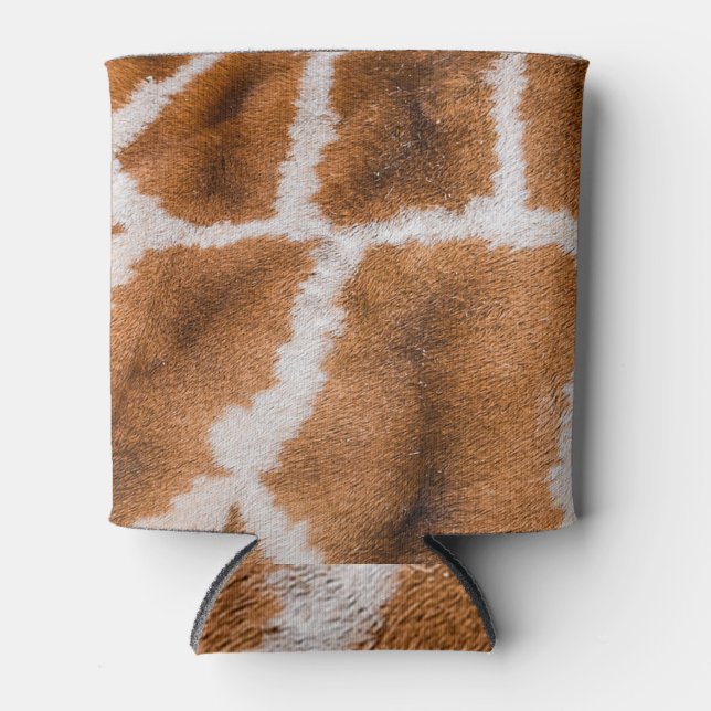 Giraffe Skin: Realistic Animal Texture Can Cooler (Front)