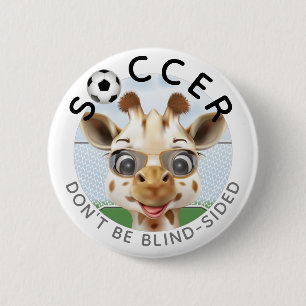 Giraffe Soccer Player Inspirational 6 Cm Round Badge