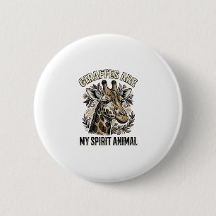 Giraffe Spirit Animal Vintage Engraving Shirt Desi 6 Cm Round Badge