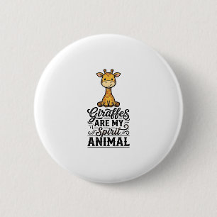 Giraffe Spirit Animal Vintage Engraving Shirt Desi 6 Cm Round Badge