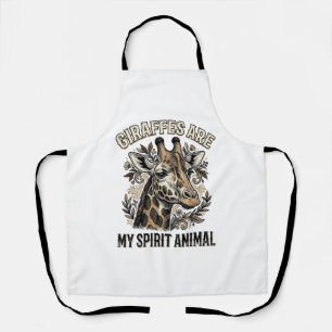 Giraffe Spirit Animal Vintage Engraving Shirt Desi Apron