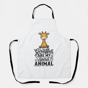 Giraffe Spirit Animal Vintage Engraving Shirt Desi Apron