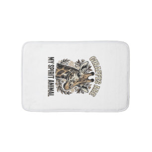 Giraffe Spirit Animal Vintage Engraving Shirt Desi Bath Mat