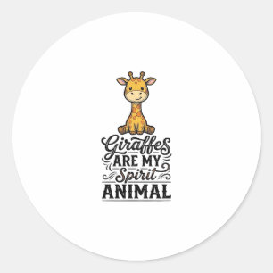 Giraffe Spirit Animal Vintage Engraving Shirt Desi Classic Round Sticker