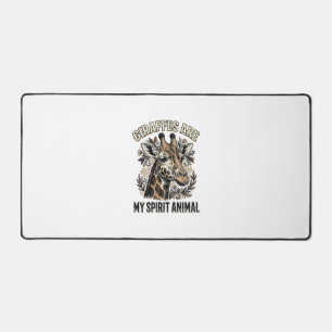 Giraffe Spirit Animal Vintage Engraving Shirt Desi Desk Mat