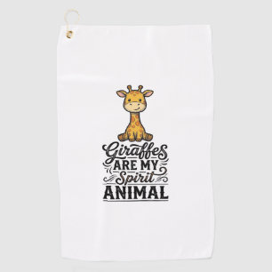 Giraffe Spirit Animal Vintage Engraving Shirt Desi Golf Towel
