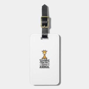 Giraffe Spirit Animal Vintage Engraving Shirt Desi Luggage Tag