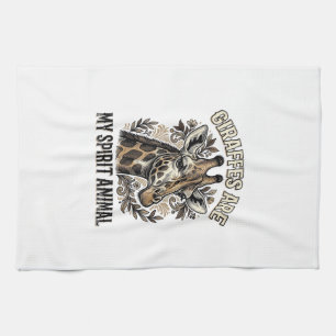 Giraffe Spirit Animal Vintage Engraving Shirt Desi Tea Towel