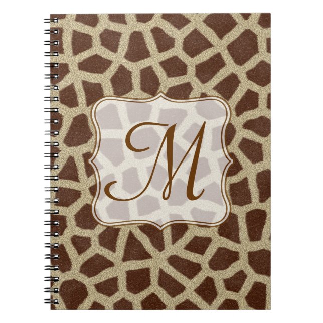 Giraffe Spot Animal Monogram Initial Note Book (Front)