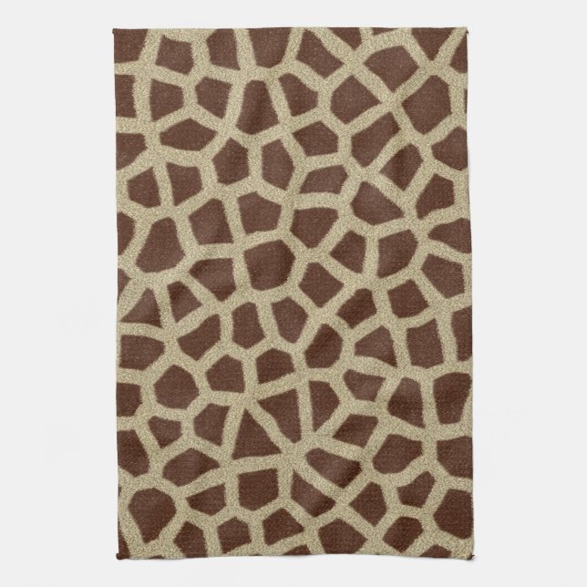 Giraffe Spot Animal Print Wild Kitchen Dish Towel (Vertical)