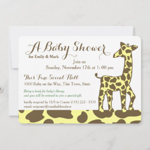 Giraffe Spots Baby Shower Invitation