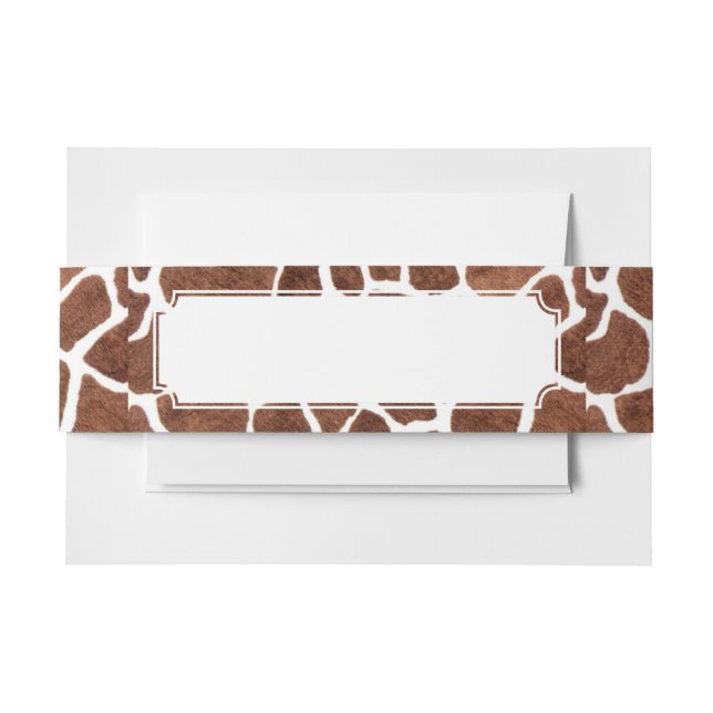 Giraffe spots invitation belly band (Front Example)