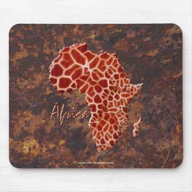 Giraffe Spots Map of AFRICA Wildlife Mouse Pad (Front)