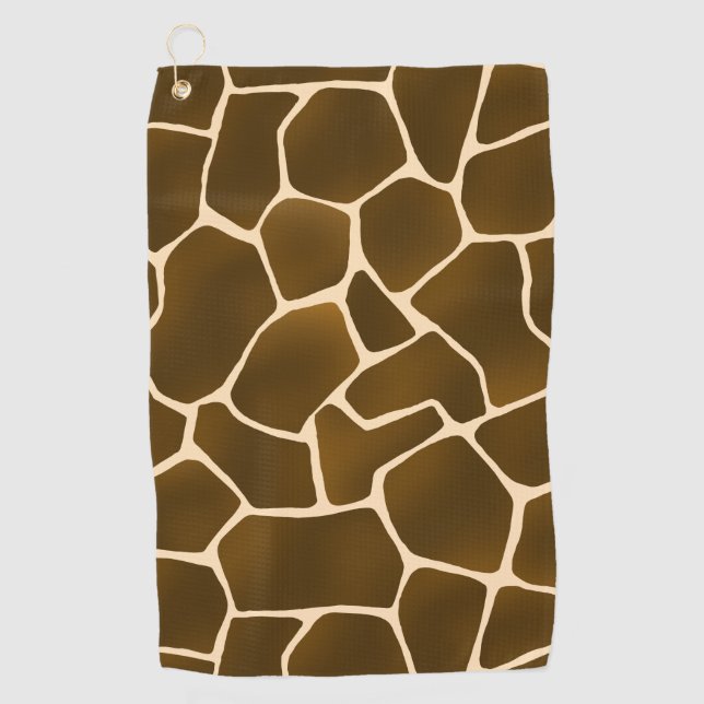 Giraffe Spots Wild Safari Animal Skin Print Golf Towel (Front)