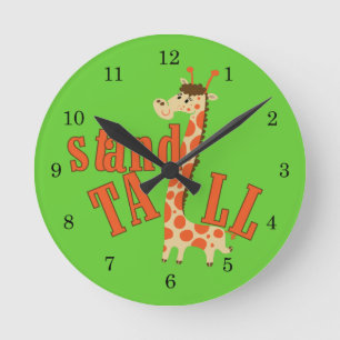 Giraffe Stand Tall Round Clock