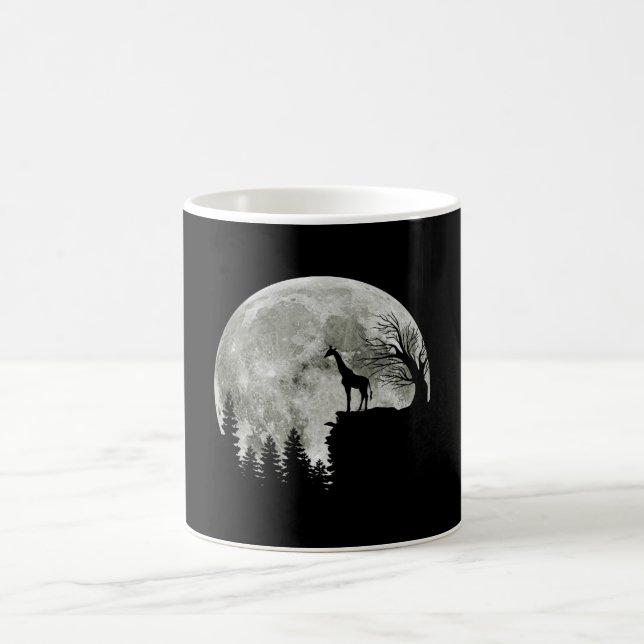 Giraffe Standing On Mountain Moonlight Halloween Coffee Mug (Center)