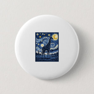 Giraffe Starry Night Vintage 6 Cm Round Badge