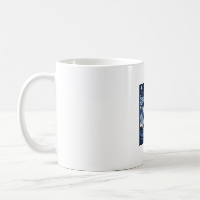 Giraffe Starry Night Vintage Coffee Mug (Left)