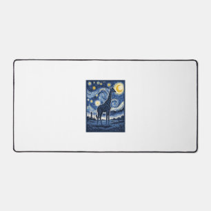 Giraffe Starry Night Vintage Desk Mat