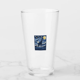 Giraffe Starry Night Vintage Glass
