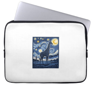 Giraffe Starry Night Vintage Laptop Sleeve