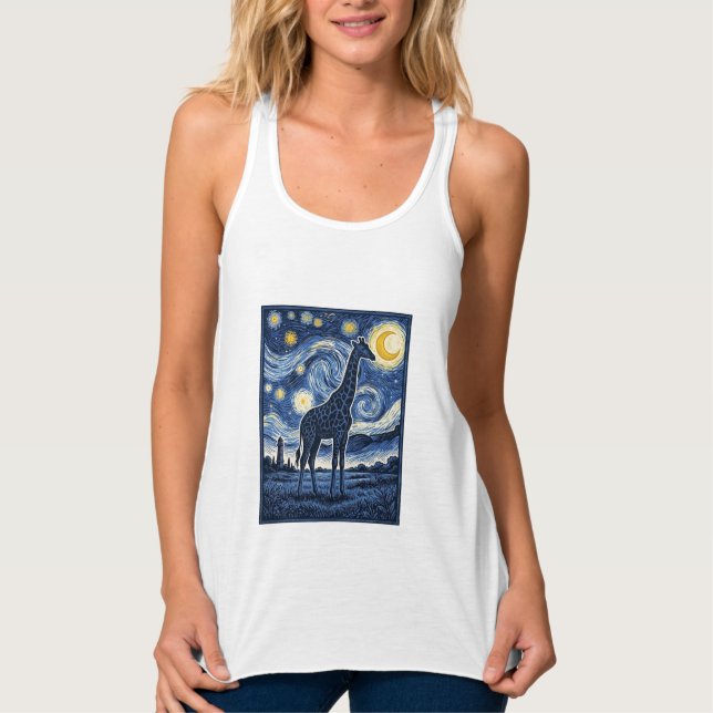Giraffe Starry Night Vintage Singlet (Front)